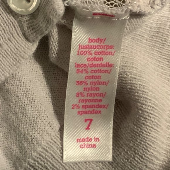 Justice believe in yourself Button Sweater Lace Front  Beige Girls 7 - Picture 7 of 8